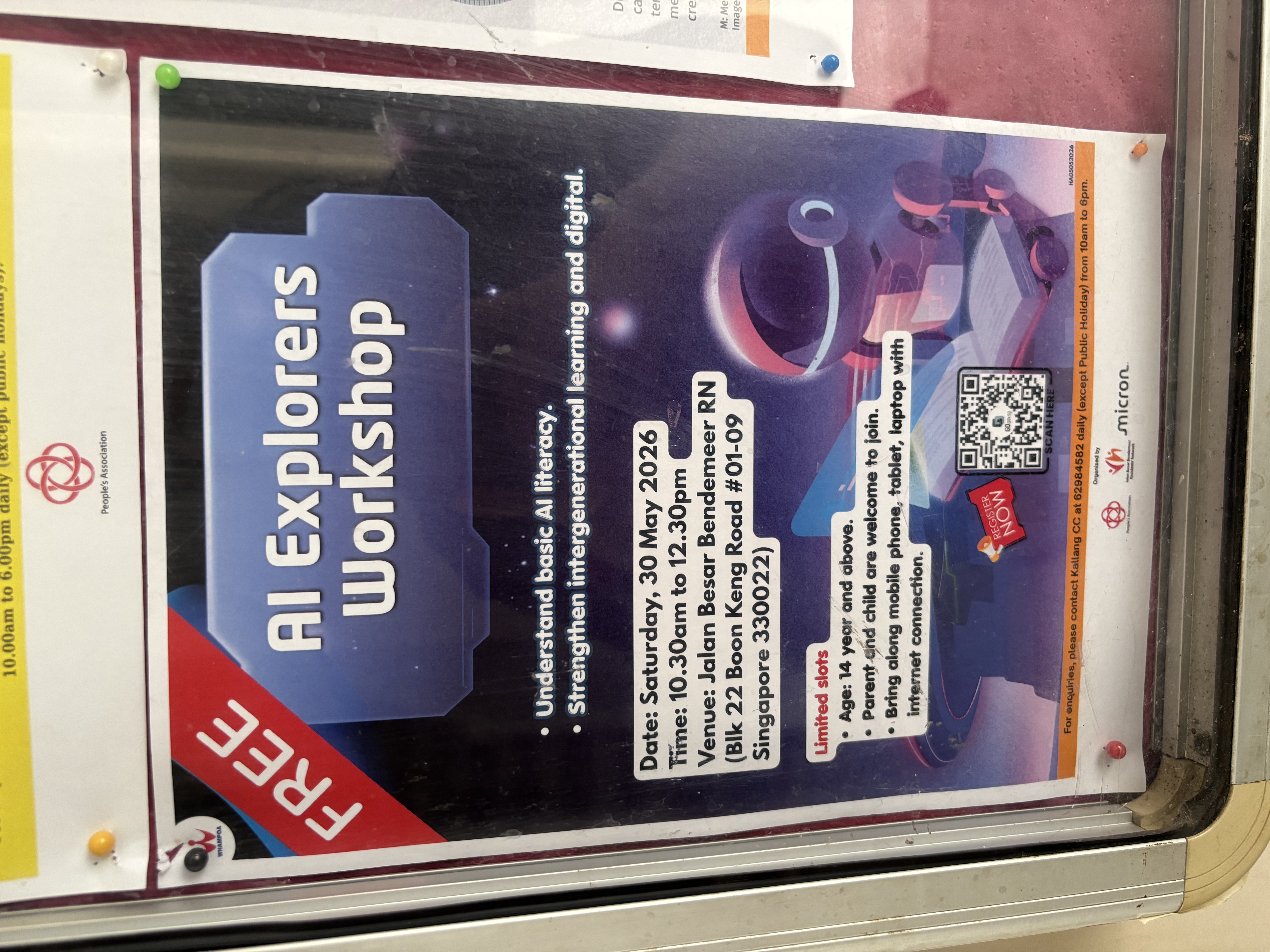 AI Explorers workshop poster at Bendemeer Resident's Network
